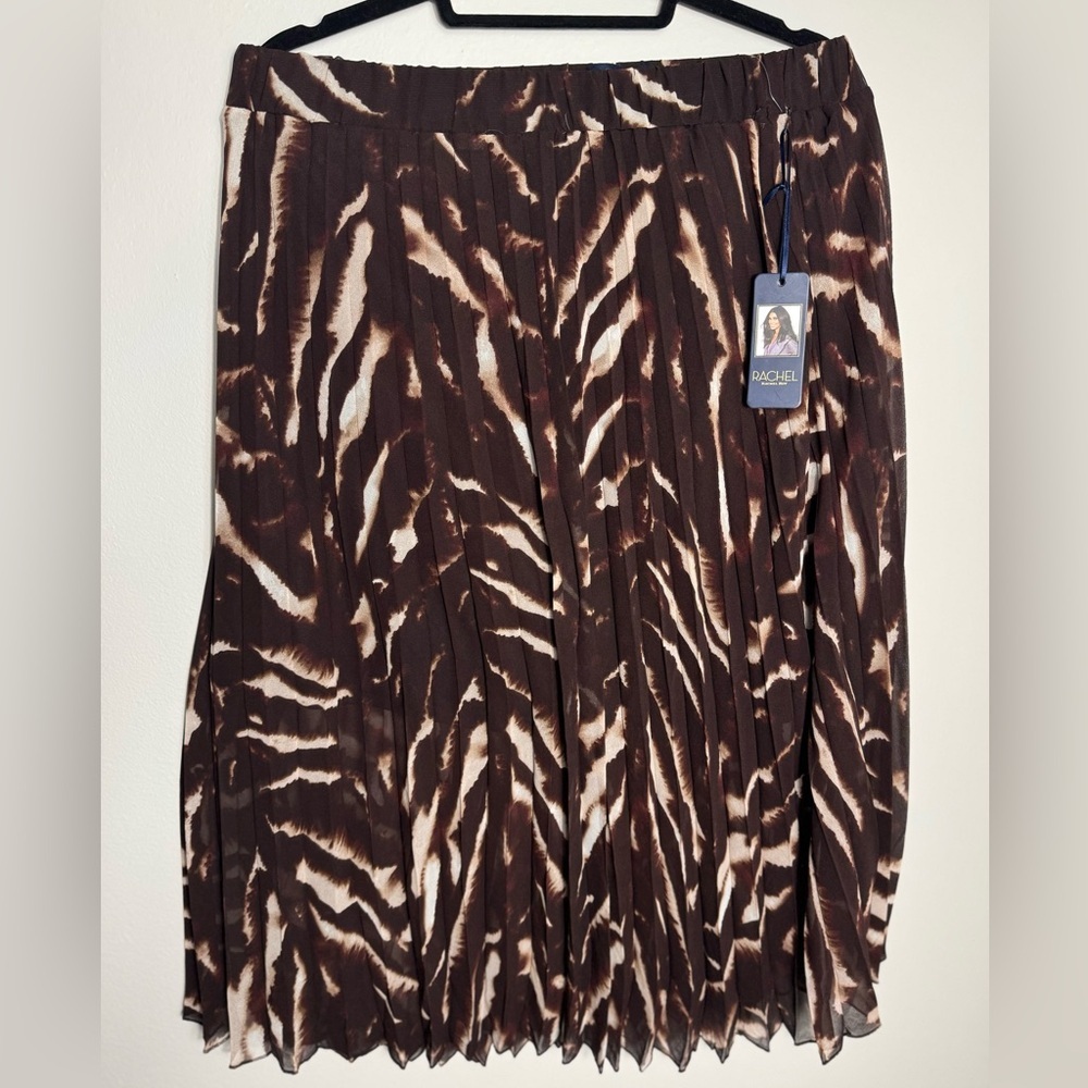 Rachel Roy Accordion Knife Pleated Long Skirt Career Casual NWT Size L - Picture 1 of 5
